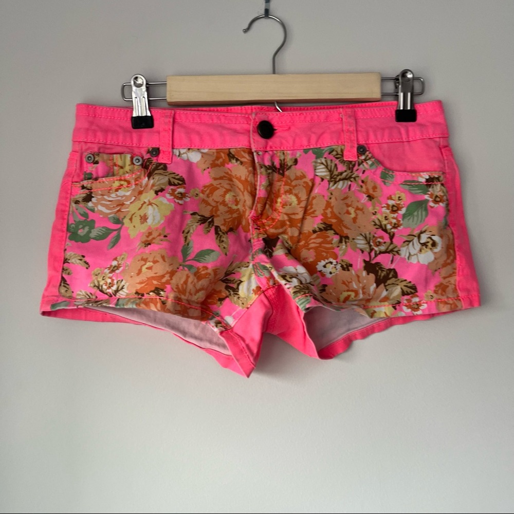 Neon Pink Denim Shorts